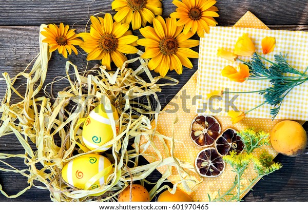 Easter Eggs Theme Decoration Stock Photo Edit Now 601970465