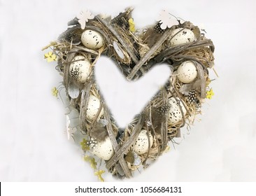 Easter Heart Wreath At An Angle.