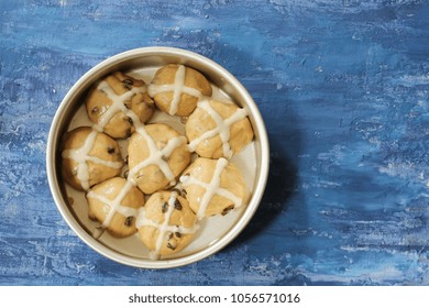 Easter Hot Cross buns dough preparation, overhead view - Powered by Shutterstock