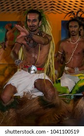 Easter Island, Chile - August 20 2008: The  Indigenous People Dance To Welcome Tourist At Night.