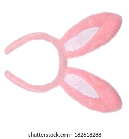 Easter Pink Bunny Ears Isolated On White Background