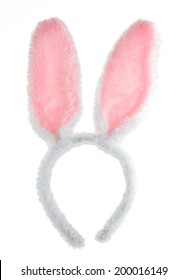 Easter Pink Bunny Ears Isolated On White Background