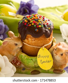 Easter rabbits and cake.