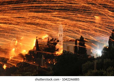 Easter Rocketwar In Chios/greece