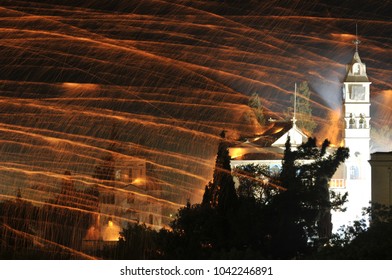 Easter Rocketwar In Chios/greece