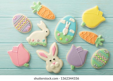 Easter Sugar Cookies Decorated With Royal Icing