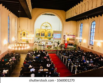 Easter Sunday Mass At St. Anne’s Church In Amager, Copenhagen, Denmark, April 1st, 2018