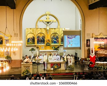 Easter Sunday Mass At St.Anne Church, Amager, Copenhagen, Denmark, April, 1st 2018