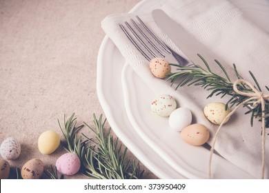 Easter Table Setting, Lunch Dinner  Food Menu Background