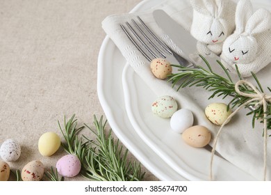 Easter Table Setting, Lunch Dinner  Food Menu Background