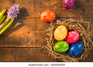 easter themed background eggs nest stock photo edit now 1033446946
