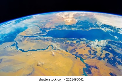 Eastern Egypt, Red Sea and Saudi Arabia as seen from the space. Elements of this image furnished by NASA. - Powered by Shutterstock