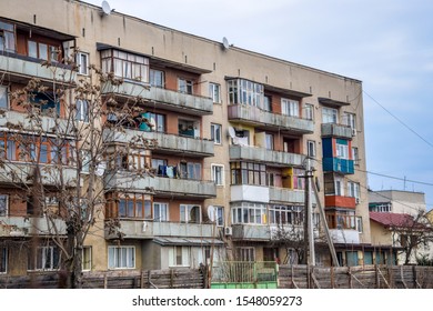 Eastern European living estate - old soviet era houses in poor condition. 