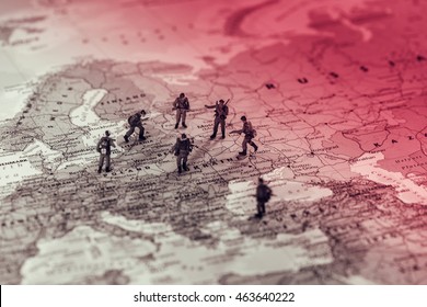 Eastern European Military Conflict. Conceptual Photo