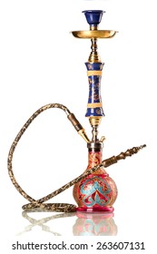 Eastern Hookah On White Background 
