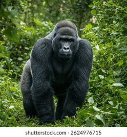 Eastern Lowland Gorilla, gorilla gorilla graueri, Silverback Male 