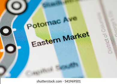 Eastern Market Station. Washington DC Metro Map.