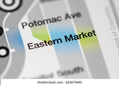 Eastern Market Station. Washington DC Metro Map.