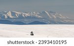 Eastern part of Zapadne Tatry and Vysoke Tatry mountains from Veterne hill on Martinske hole inr Mala Fatra mountains in Slovakia during winter morning with clear sky