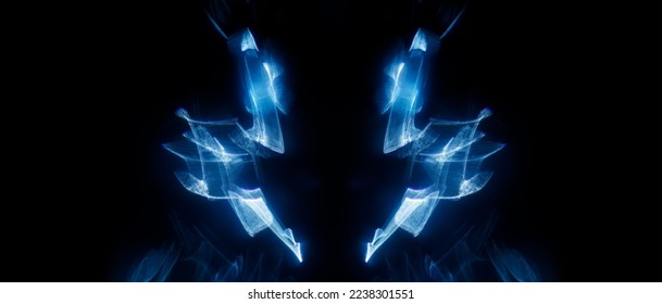 Easy to add lens flare effects for overlay designs or screen blending mode to make high-quality images. Abstract sun burst, iridescent glare over black background. Wide angle horizontal wallpaper. - Shutterstock ID 2238301551