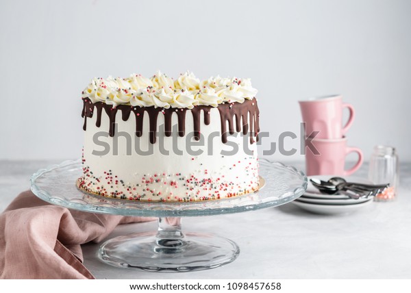 Easy Birthday Drip Cake Chocolate Ganache Stock Image Download Now