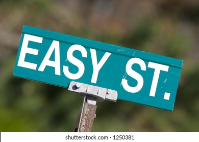 Easy Street Sign -- Angled Down