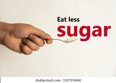 Eat Less Sugar Awareness Text