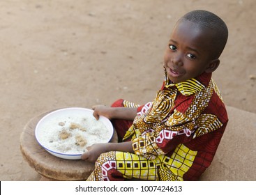 Eating In Africa - Little Black Boy Hunger Symbol