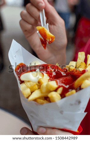 Similar – Image, Stock Photo fries Food Sausage