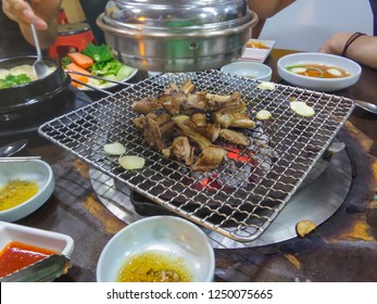 Eating Grilled Hagfish At South Korea