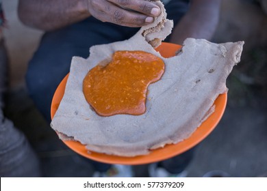 Eating Shiro And Injera Ethiopian Cuisine