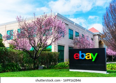 Ebay corporate HQ campus exterior view. eBay Inc. is a multinational e-commerce corporation - San Jose, California, USA - 2020