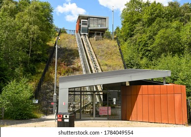 Ebbw Vale, Wales - July 2020:  Funicular Railway Which Links The Town Of Ebbw Vale With The Entrance To The Local Further Education College 