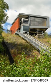 Ebbw Vale, Wales - July 2020:  Funicular Railway Which Links The Town Of Ebbw Vale With The Entrance To The Local Further Education College 