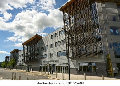 Ebbw Vale, Wales - July 2020: Exterior Front View Of The Ebbw Vale Building Of The Further Education College 