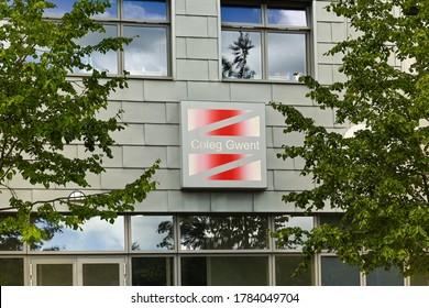 Ebbw Vale, Wales - July 2020: Sign On The Front Of The Ebbw Vale Building Of The Further Education College 