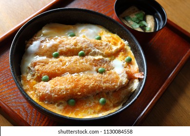 Ebi Katsudon (bowl Of Rice Topped With Prawn Cutlets)