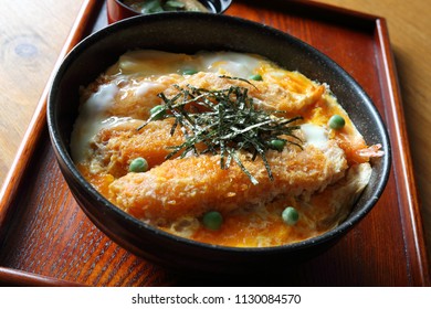 Ebi Katsudon (bowl Of Rice Topped With Prawn Cutlets)