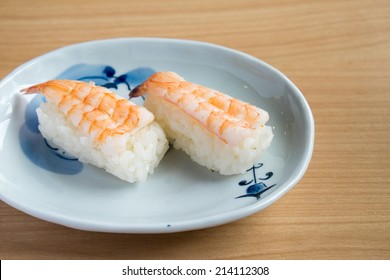 Ebi (shrimp) Sushi On A Plate