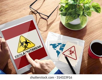 Ebola Outbreak Digital Device Internet Wireless Searching Concept