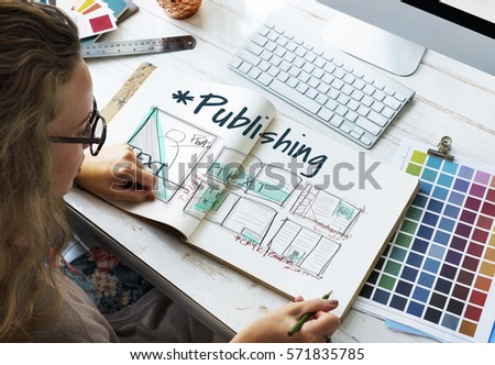 E-book layout design draft graphic