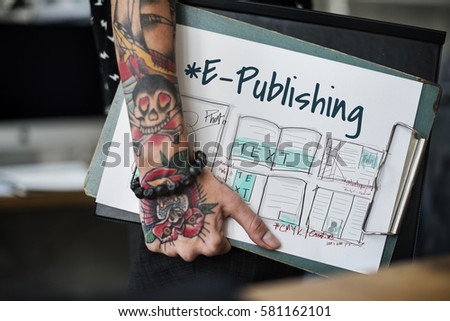 E-book layout design draft graphic