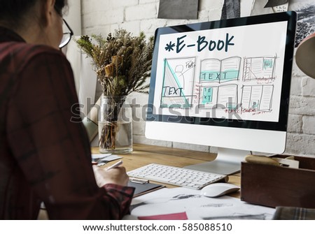 E-book layout design draft graphic