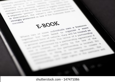E-book on tablet pc touchpad, ebook concept