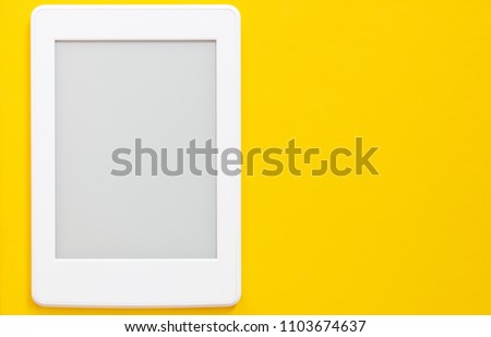 EBook reader with yellow background