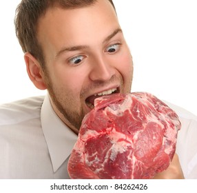 Eccentric Guy Eating Red Meat Stock Photo 84262426 | Shutterstock