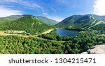 Echo Lake lies in Franconia Notch State Park located in the White Mountains of New Hampshire, at the foot of Cannon Mountain.Overlook the summer view from mountain.