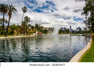 Echo Park Lake, In Los Angeles, California.