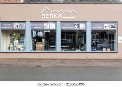 Echt, Limburg, The Netherlands, 04 07 2022 -  Facade Of The Berkx Local Hardware Store