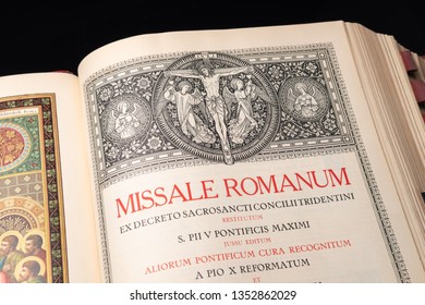 Echternach / Luxembourg - 03 10 2019: Catholic Liturgical Book. Order Of Mass In Latin. The Extraordinary Rite.